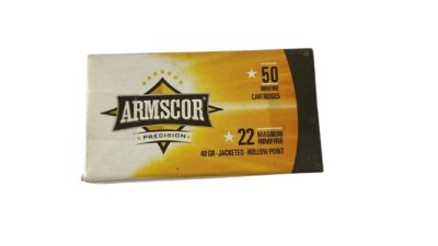 CARTUCHO ARMSCOR 22WMR JHP 40GR C