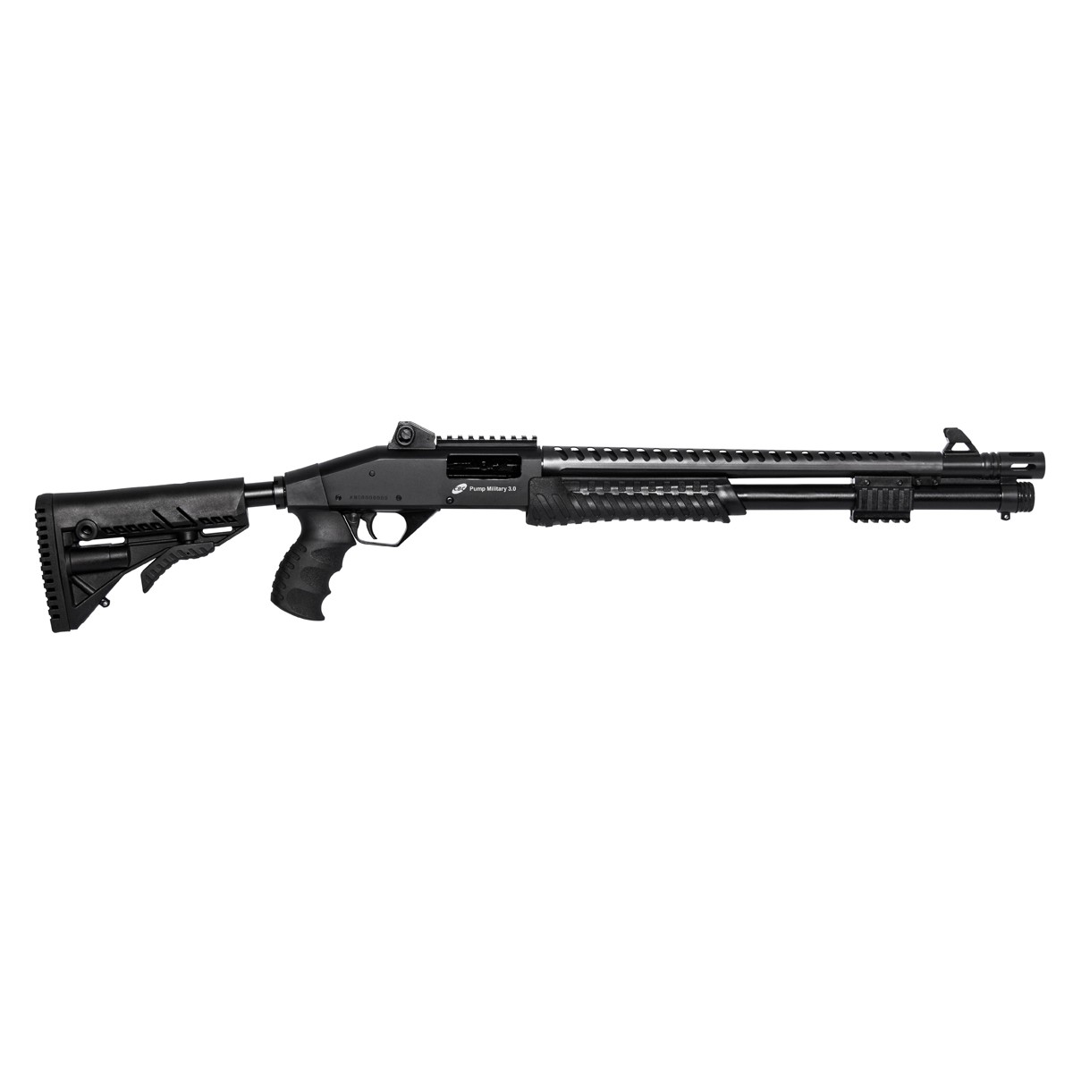 ESPINGARDA CBC MILITARY 3.0 Cal. 12 19" RETRÁTIL FULL - COM ACESSORIOS"